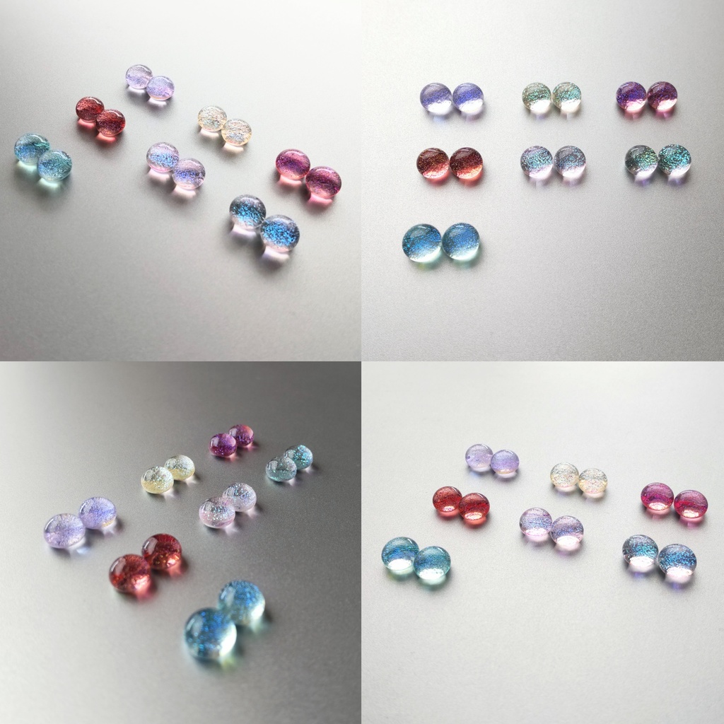 カラーガラスのキラキラピアス 1ペア