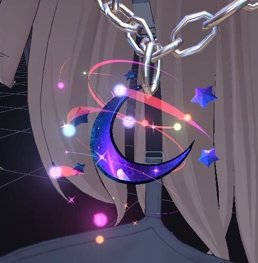 【VRChat】Magical Pendant - Fox & Moon Necklace【MA対応・同期エフェクト】