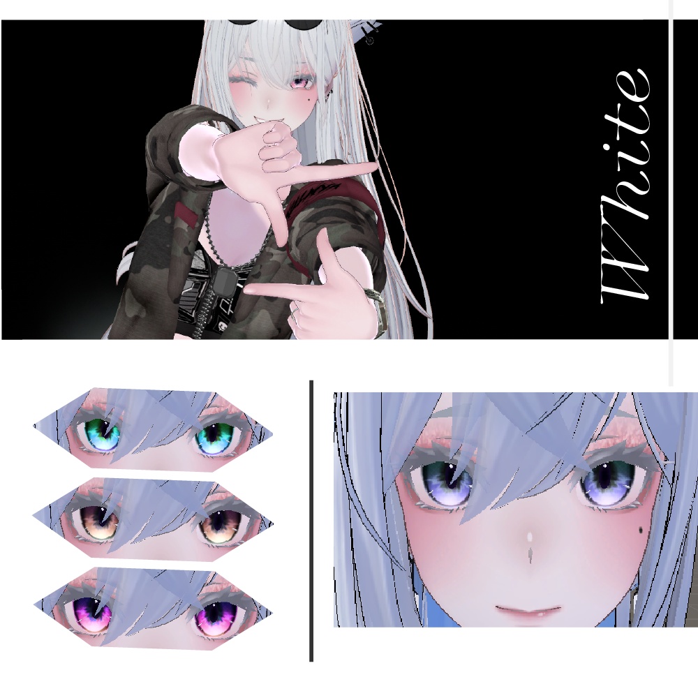 【ラシューシャ】大人メイクアップテクスチャ素材/Lasyusha beautySkin/Eye texture VRChat
