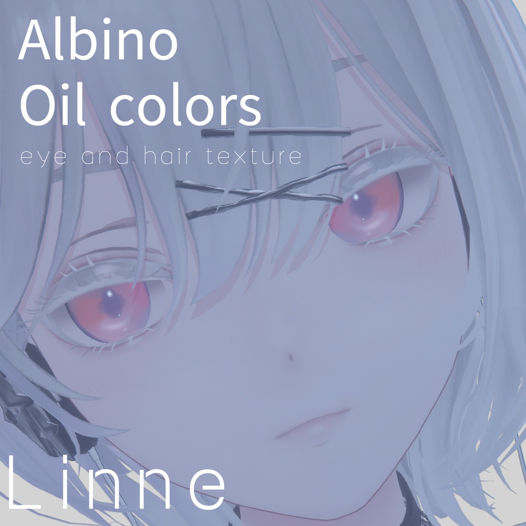 【リンネ専用】アルビノ油彩アイ&ヘアテクスチャ/Linne Albino Eye texture VRchat