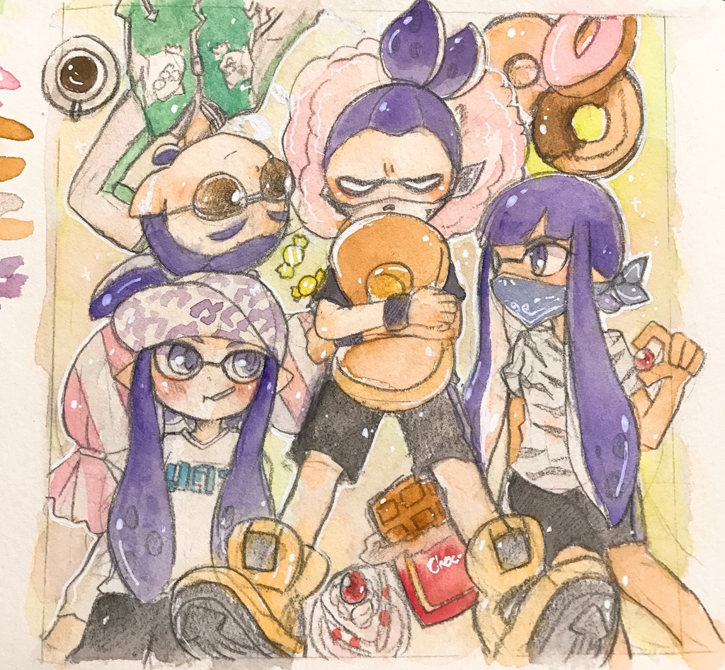 スプラトゥーン イラスト集原画 パープルチーム Cnsm Booth