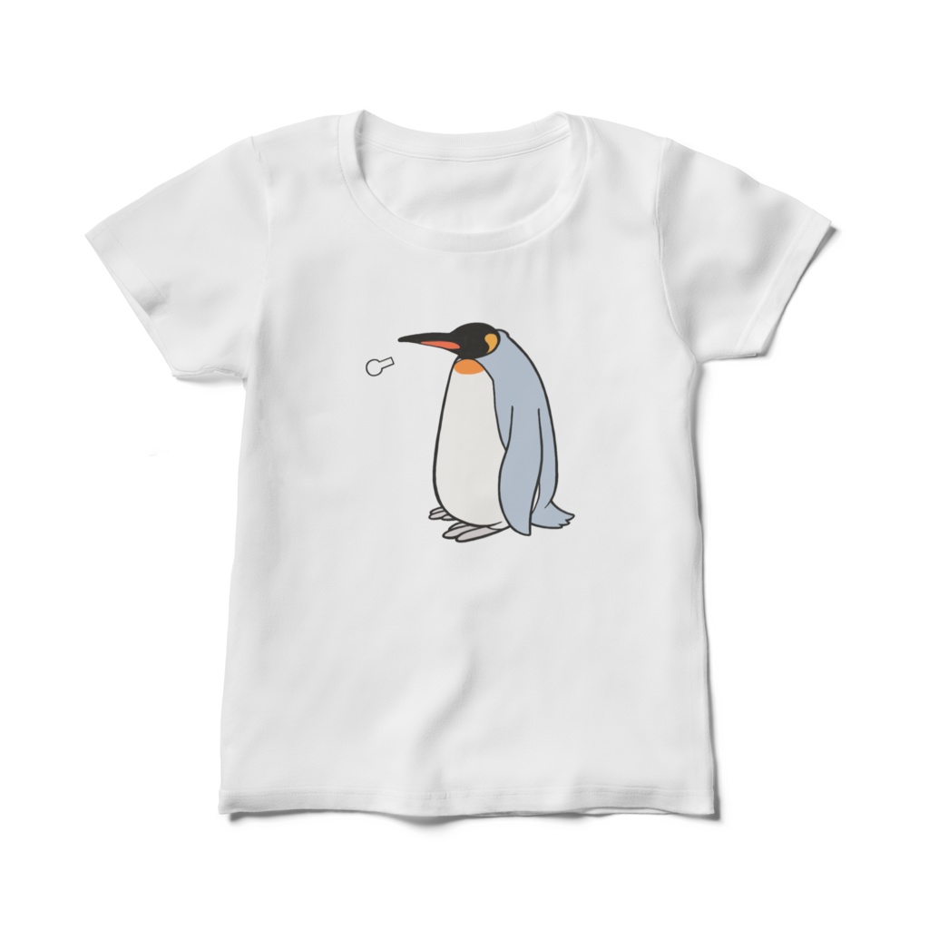 ため息つくキングペンギンレディースTシャツ