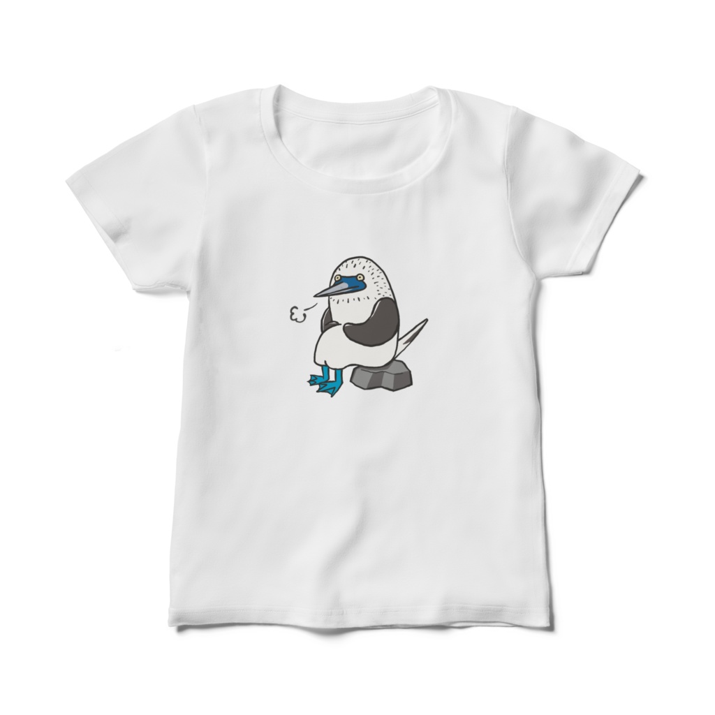 ひと息つくアオアシカツオドリレディースTシャツ