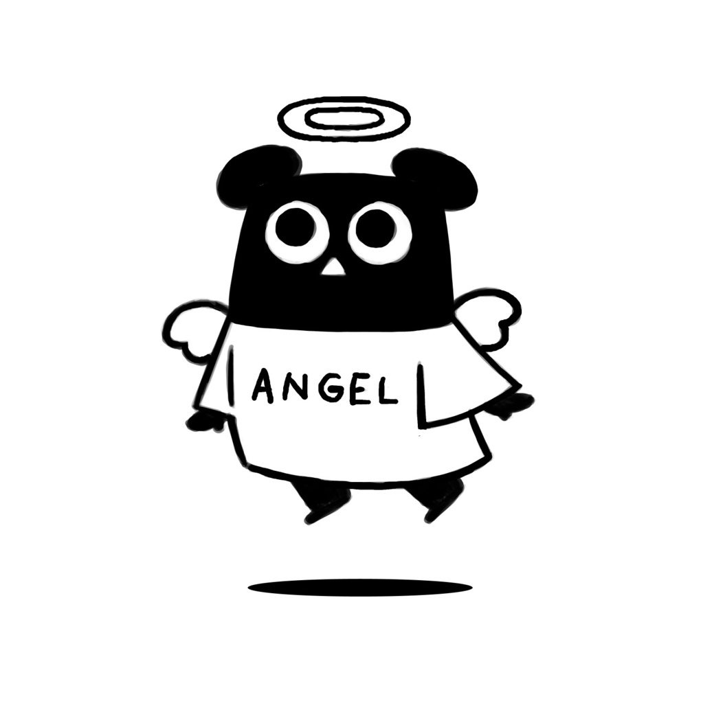 エンジェルふくまちゃんジップパーカー(黒)