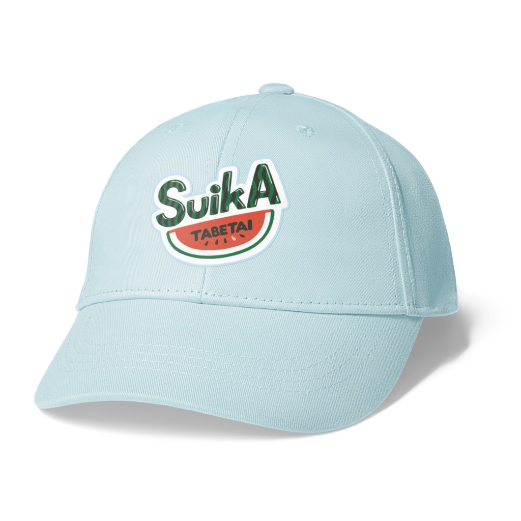 スイカたべたいキャップ（ライトブルー）