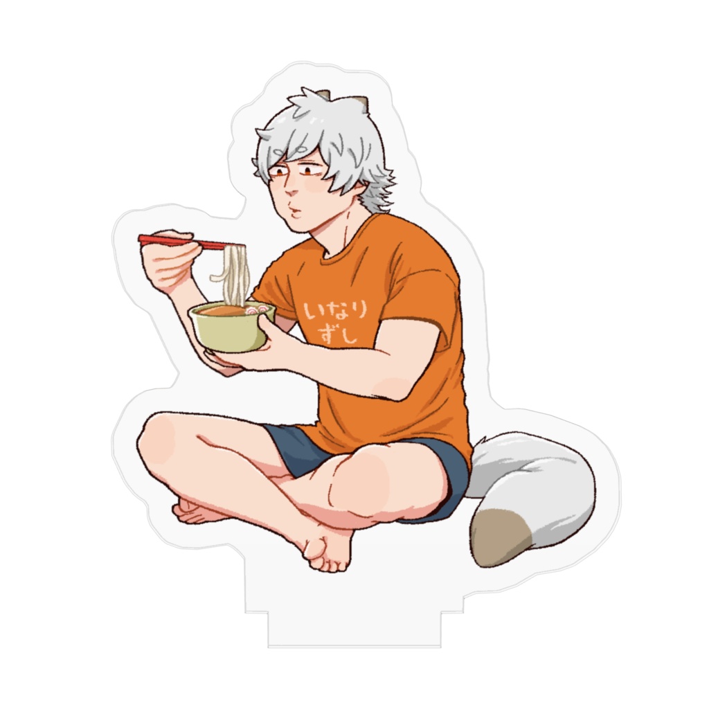 うどんすするキツネ田コン太郎アクリルフィギュア