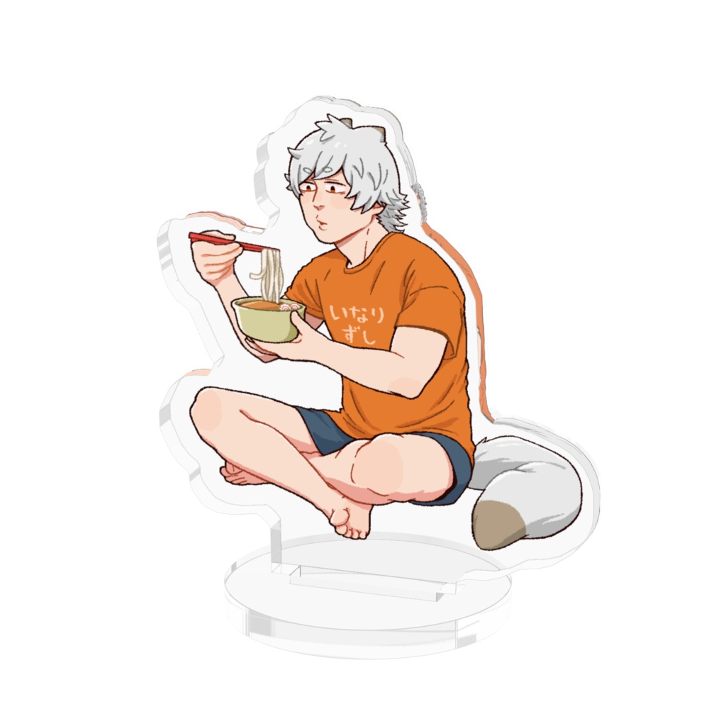 うどんすするキツネ田コン太郎アクリルフィギュア