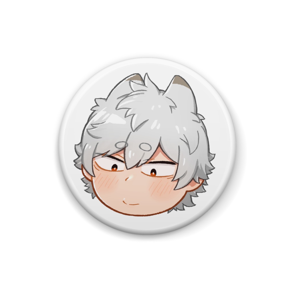 キツネ田コン太郎(テレ顔)缶バッジ