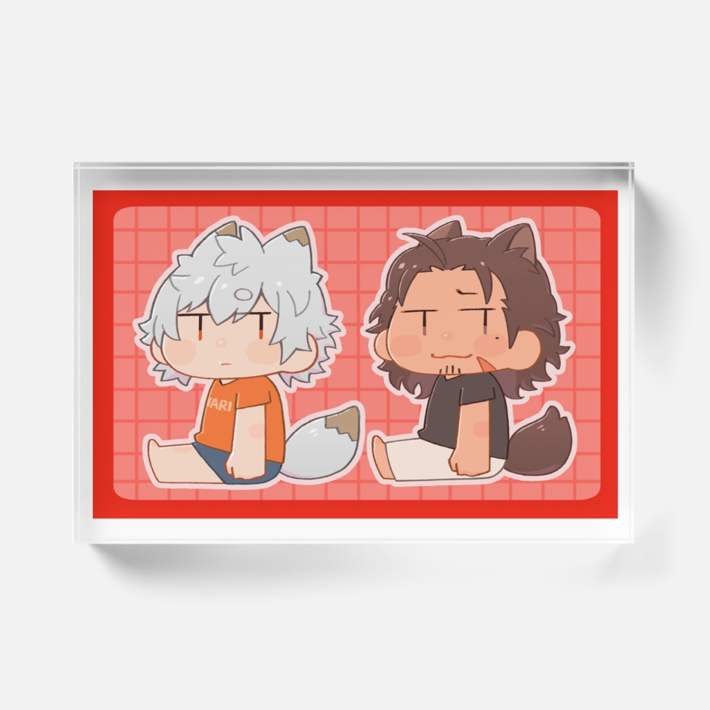 きつねといぬのアクリルブロック