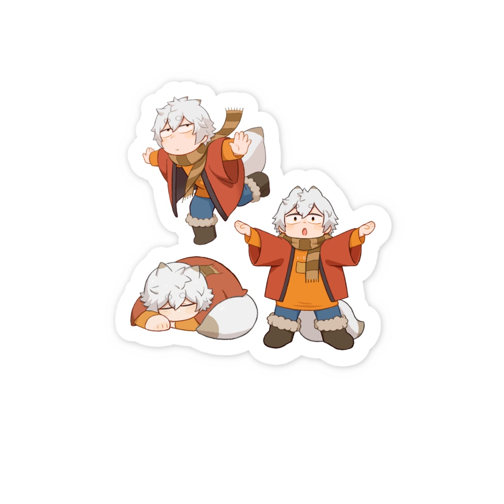 キツネ田コン太郎スマホステッカー(集合)