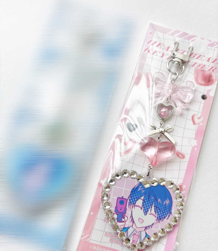 【非公式】剣持刀也 ハートビーズキーホルダー pink