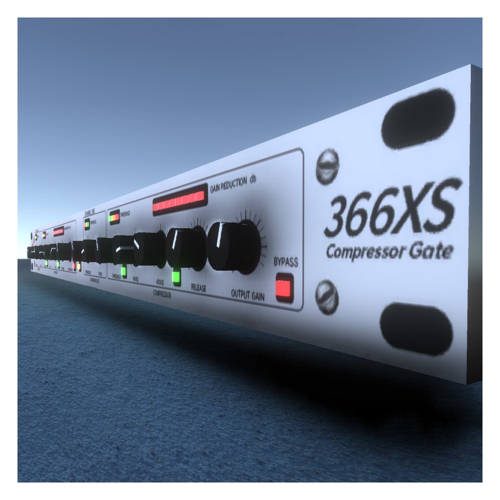 【3Dモデル】1Uラックタイプ コンプレッサー「366XS」【LEDアニメーション付属】