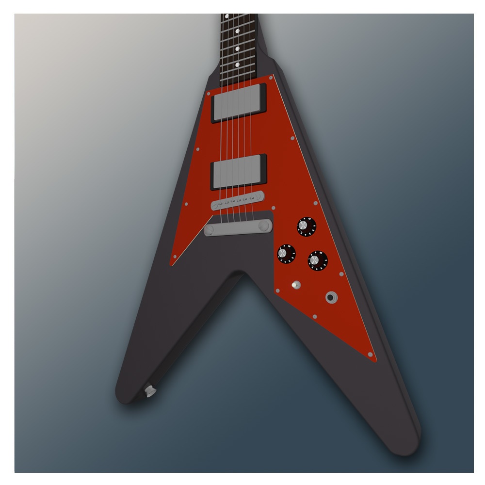 【3Dモデル】フライングVモデル ギター【7色セット】