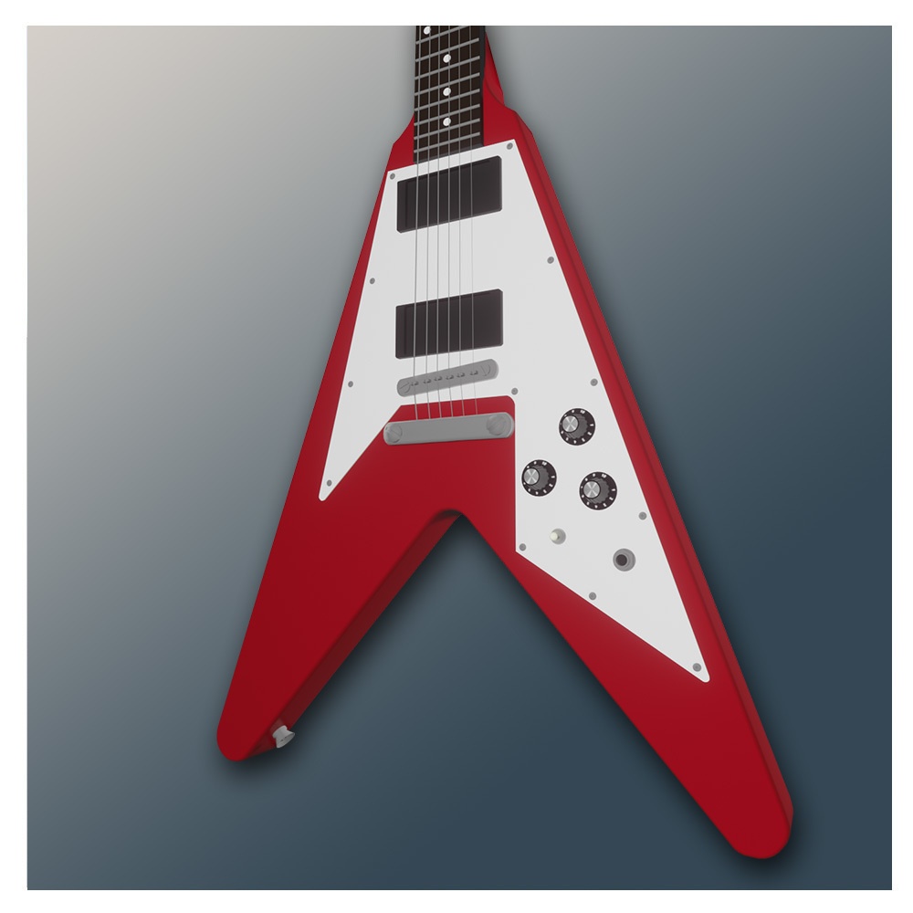 【3Dモデル】フライングVモデル ギター【7色セット】