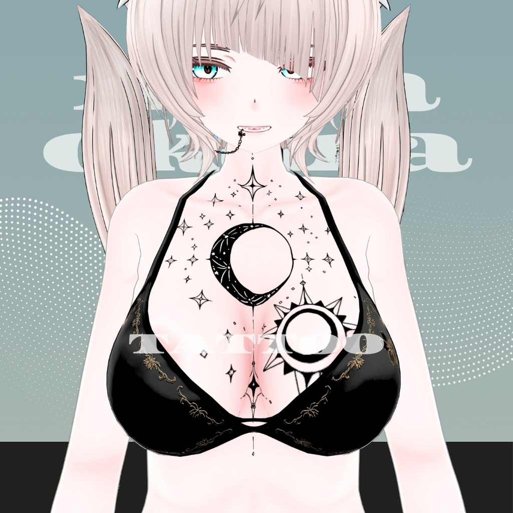 月のTattoo PNGデータ