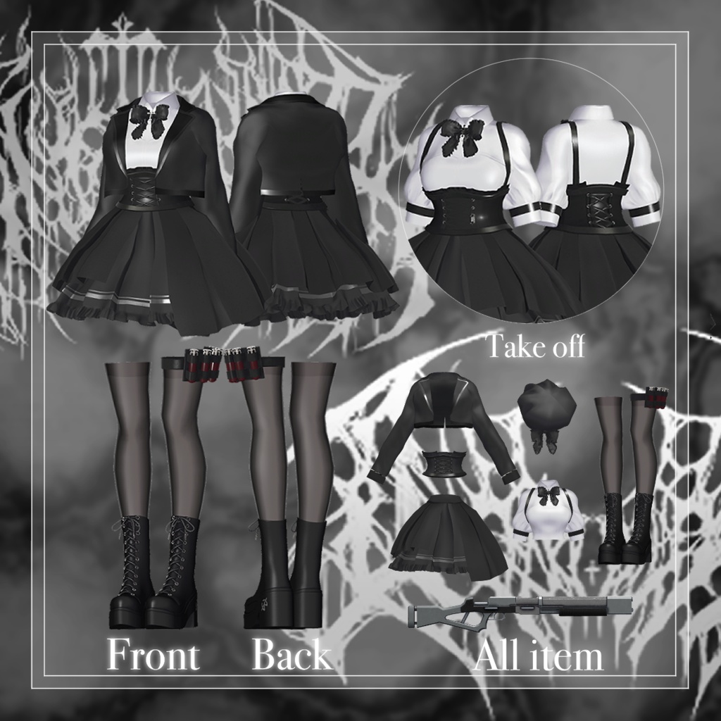 【20アバター対応】- Code : La Téné -【AshenOne×Qni-Qコラボ衣装】【VRchat】