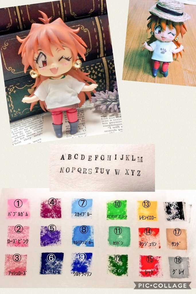 ミニチュアTシャツ(全16色、ホワイトのみイニシャルスタンプ押します)