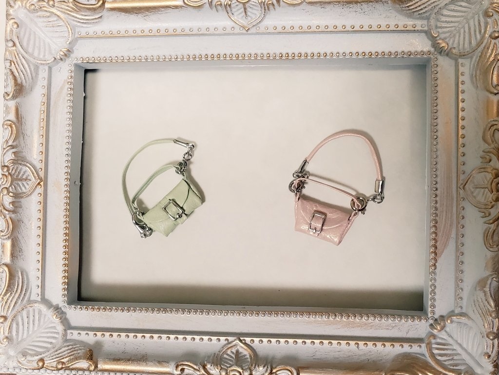 D)ミニチュア革バッグ(紐が外せる2wayタイプ):桜