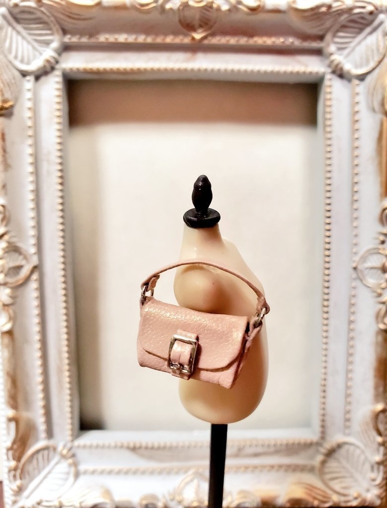 D)ミニチュア革バッグ(紐が外せる2wayタイプ):桜