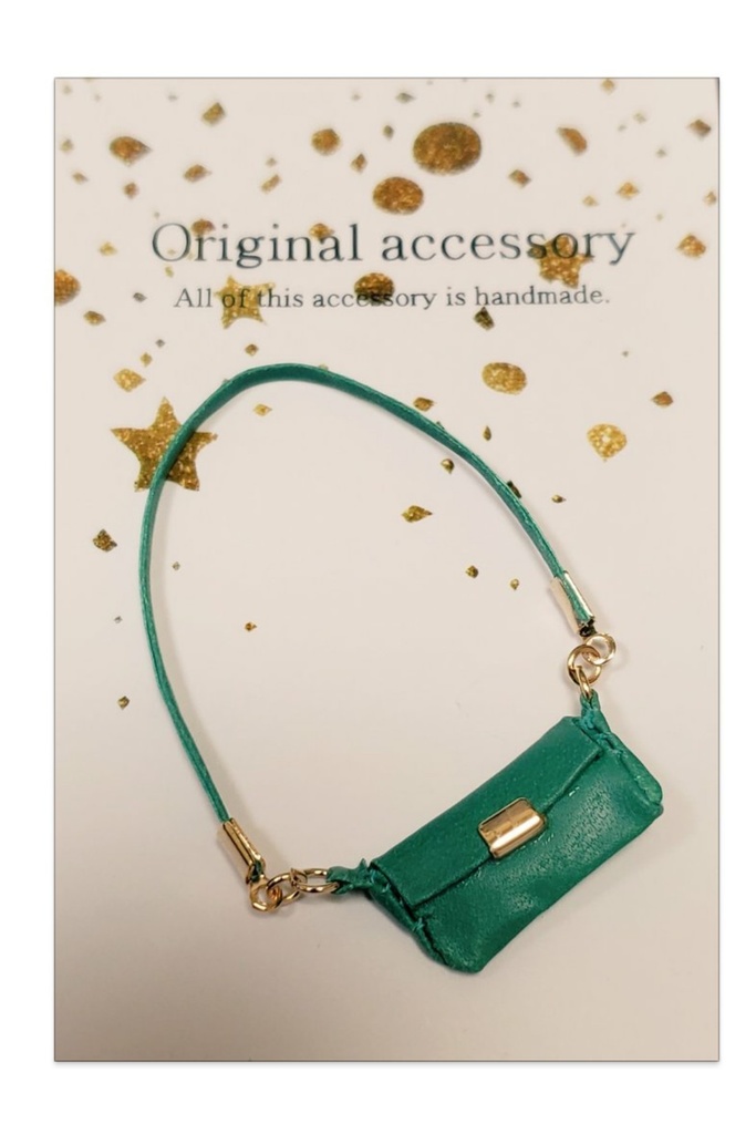 革のミニチュアショルダーバッグ【グリーン】