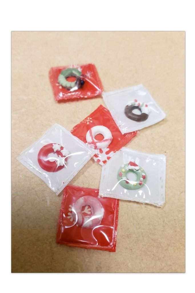 ミニチュアクリスマスドーナッツ🍩(パッケージありorなし選択可能)
