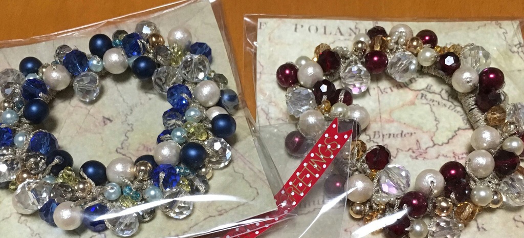 キャライメージカラーのビーズシュシュ【秋冬】