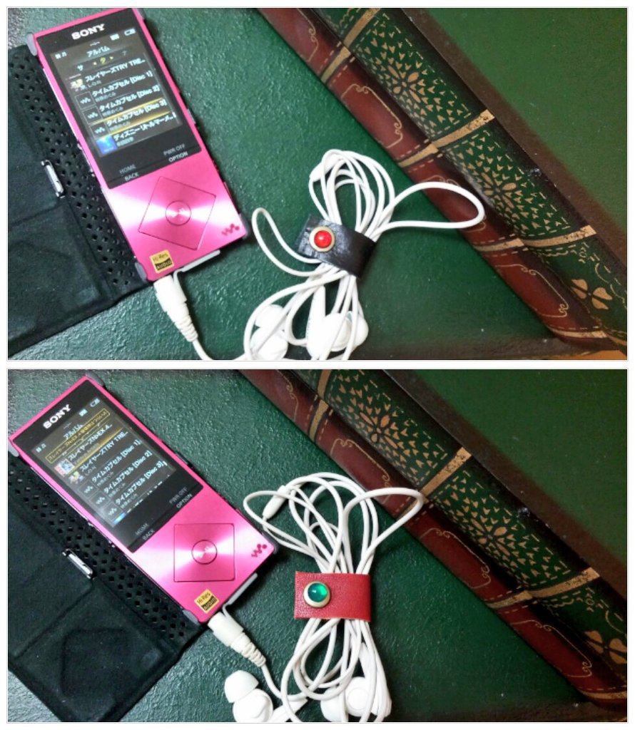 キャラクターモチーフカラーのレザーコードホルダー