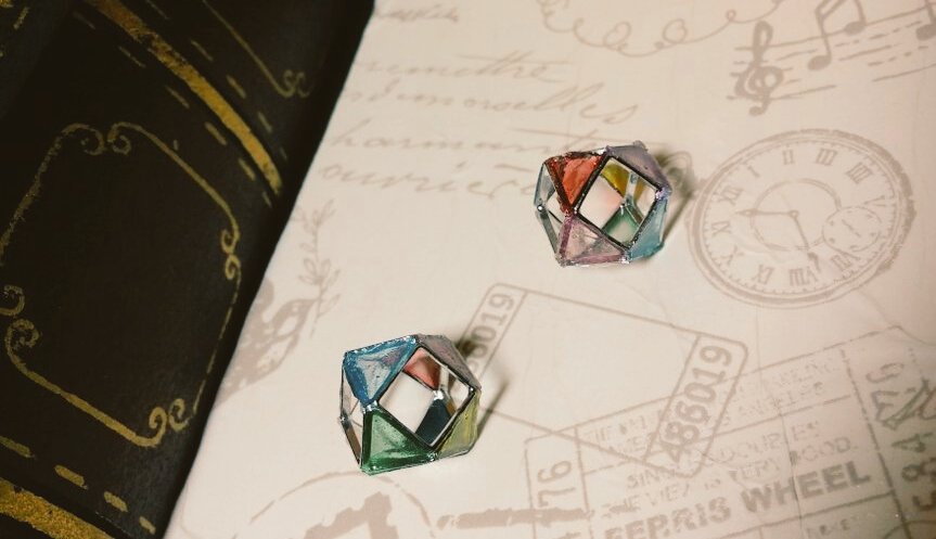 ネックレス☆ステンドガラス風チャーム