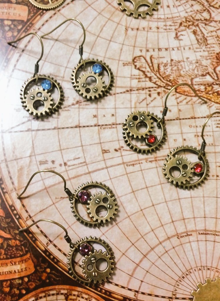 スチームパンクのピアス（イヤリングへの変更はメッセージにてお知らせください）
