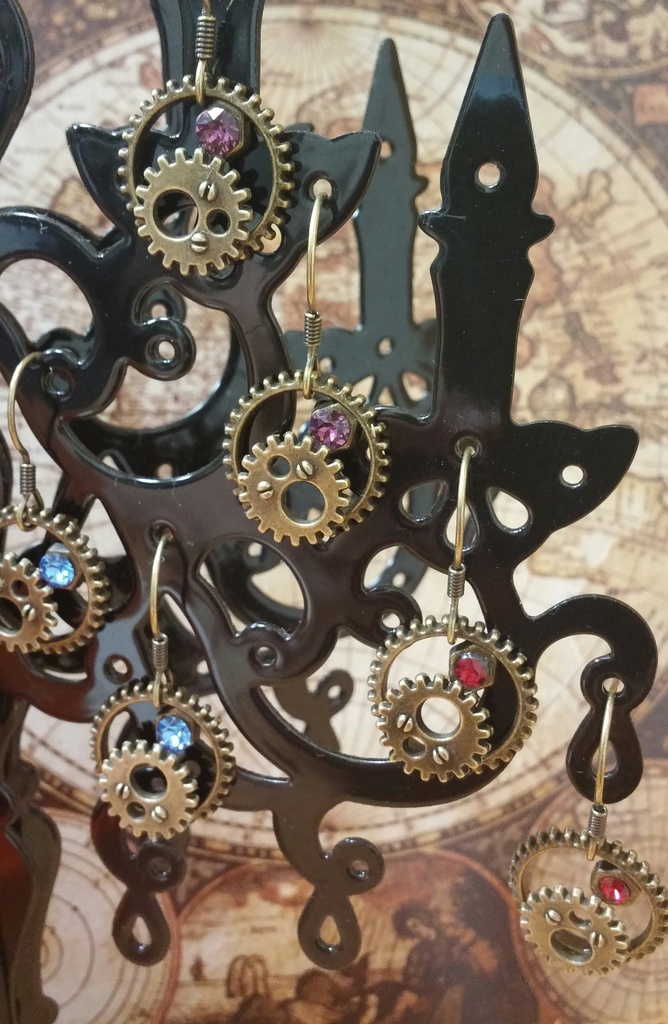 スチームパンクのピアス(イヤリングへの変更はメッセージにてお知らせください)