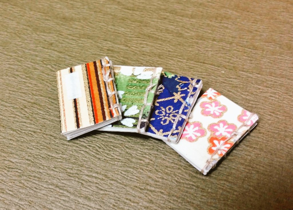 ミニチュア和風豆本2冊セット(ねんどろいどにも使える1/12サイズ)