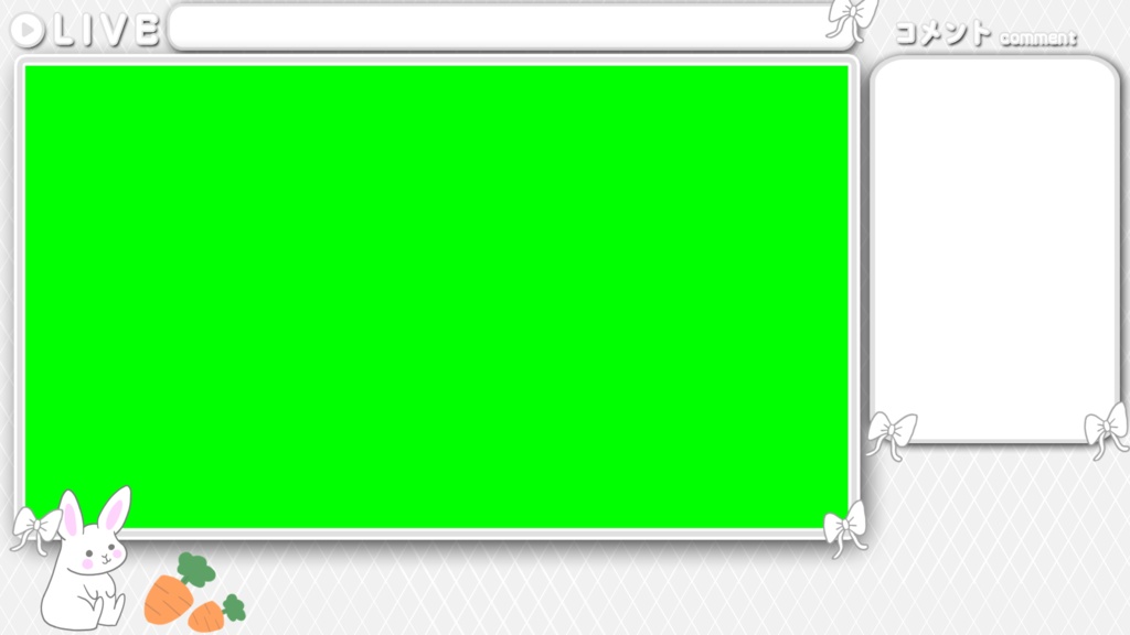 動く配信用背景【ウサギとリボン】