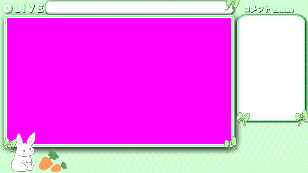 動く配信用背景【ウサギとリボン】