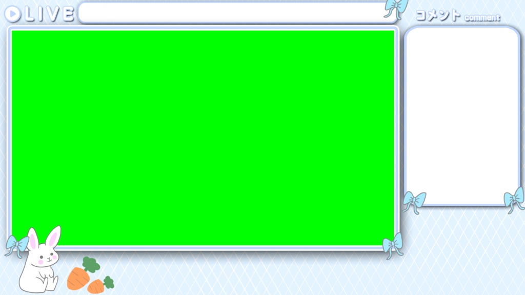 動く配信用背景【ウサギとリボン】