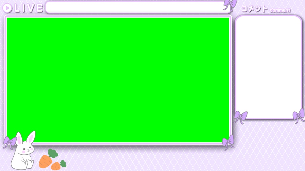 動く配信用背景【ウサギとリボン】