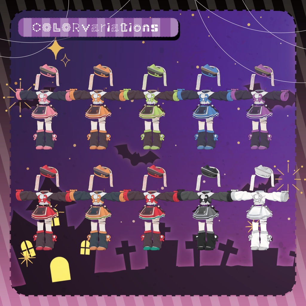 【ギミック付き】ねこねこキョンシー【まめふれんず・えも研・みみのこ対応】