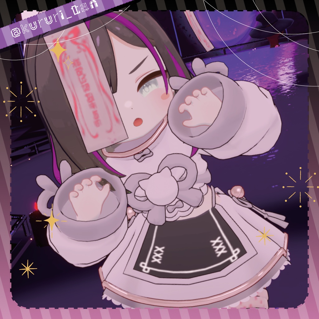 【ギミック付き】ねこねこキョンシー【まめふれんず・えも研・みみのこ対応】