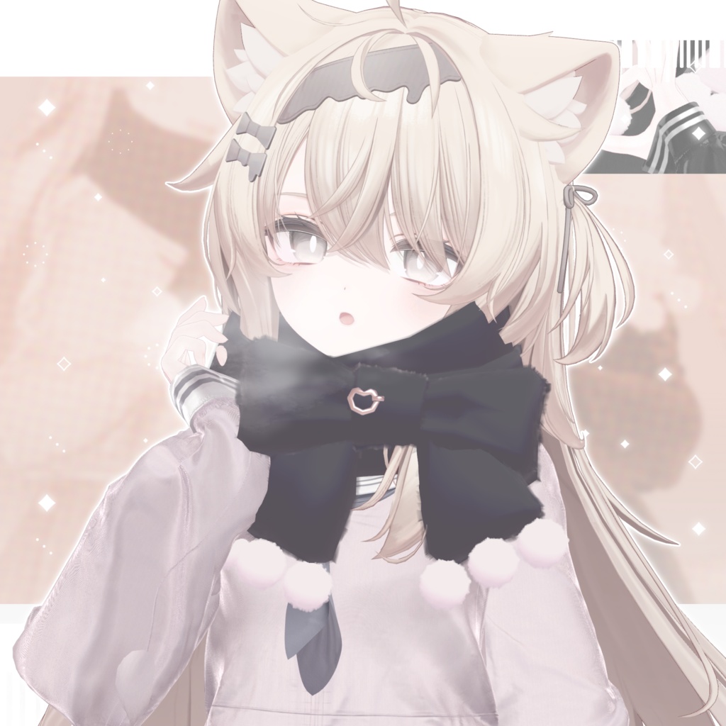 【無料/Free】🤍もふもふリボンマフラー🤍【24アバター対応】【MA設定済】