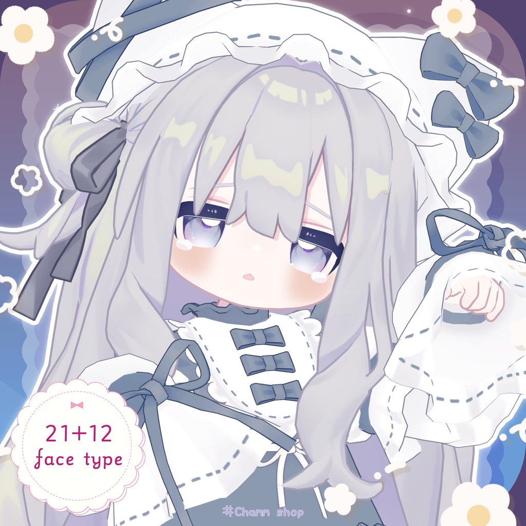 ︎🌟販売開始SALE︎🌟🤍ぽんやりフェイス🤍_Ponyari face anim21+12_表情セット【キプフェル/kipfel専用】