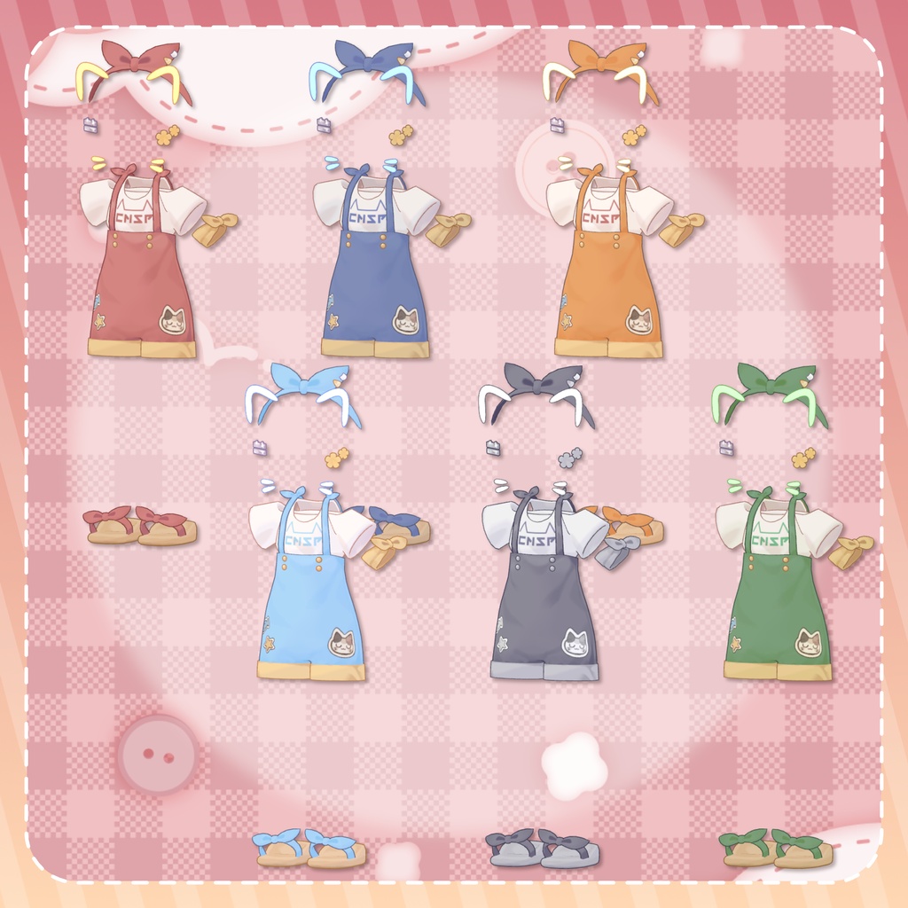 【12時間無料/Free】🤍にゃんにゃんサロペット🤍【4アバター対応】