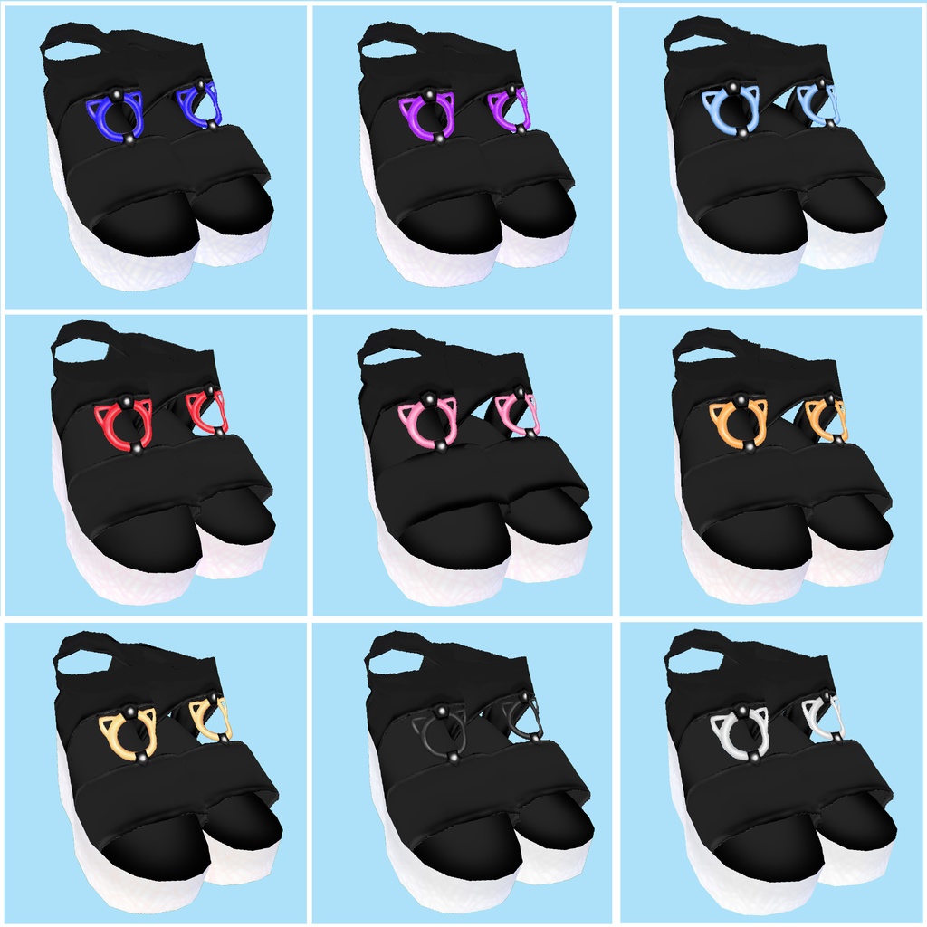 【VROIDβ版用テクスチャ】ネコチャンサンダル【試着あり】