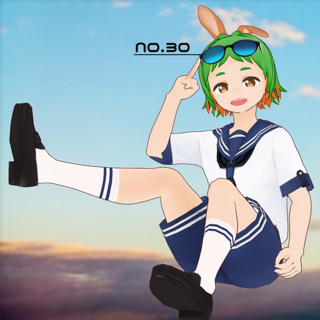 【VROID正式版用テクスチャ】透明度調整不要!インポートするだけでいいグラデーションサングラス