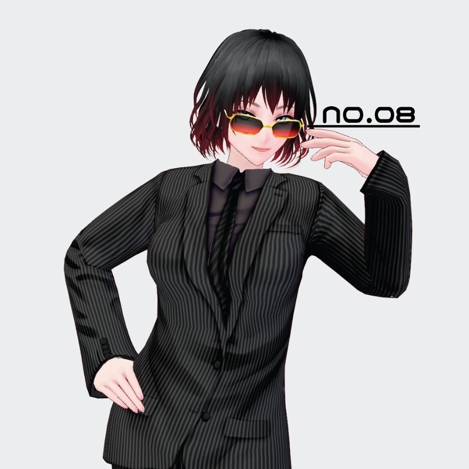 【VROID正式版用テクスチャ】透明度調整不要!インポートするだけでいいグラデーションサングラス