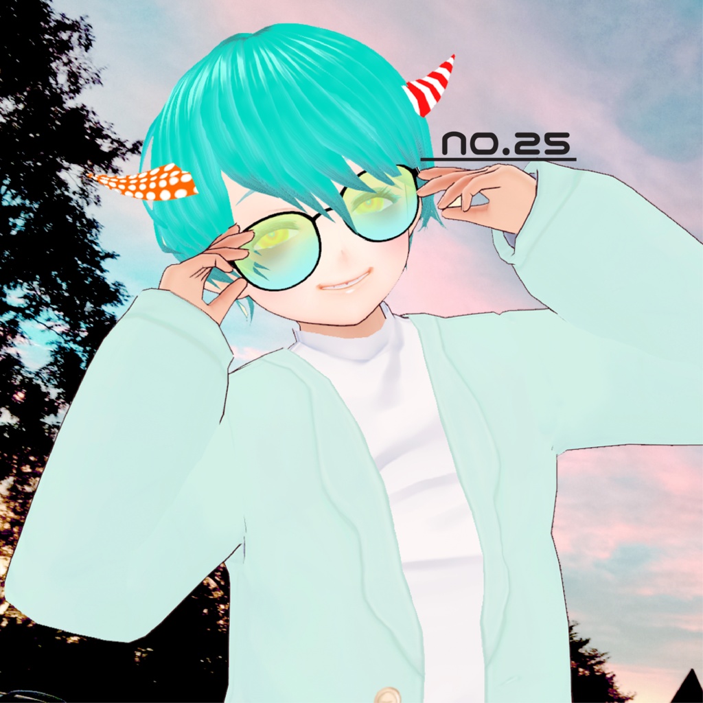 【VROID正式版用テクスチャ】透明度調整不要!インポートするだけでいいグラデーションサングラス