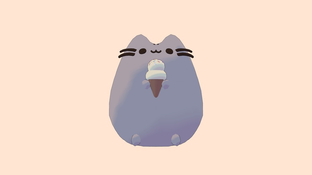 【VRChat】 아이스크림 고양이 인형 (ice cream cat doll)