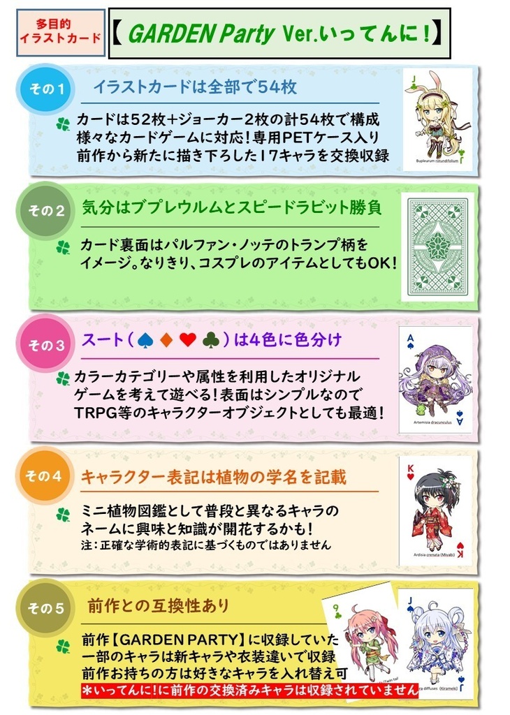多目的イラストカードセット【GARDEN PARTY Ver.いってんに 】