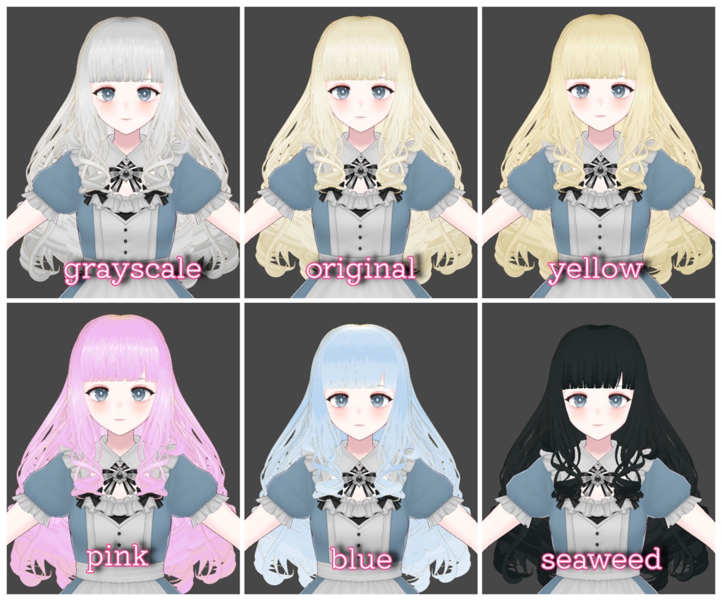 VRoid用ヘアプリセット 縦ロール / ringlet hair