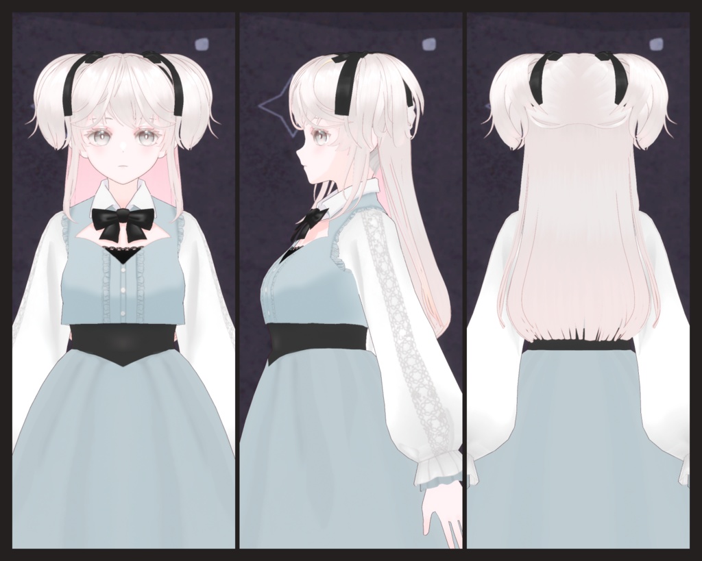 VRoid用ヘアプリセット ハーフアップツイン / half-up pigtails