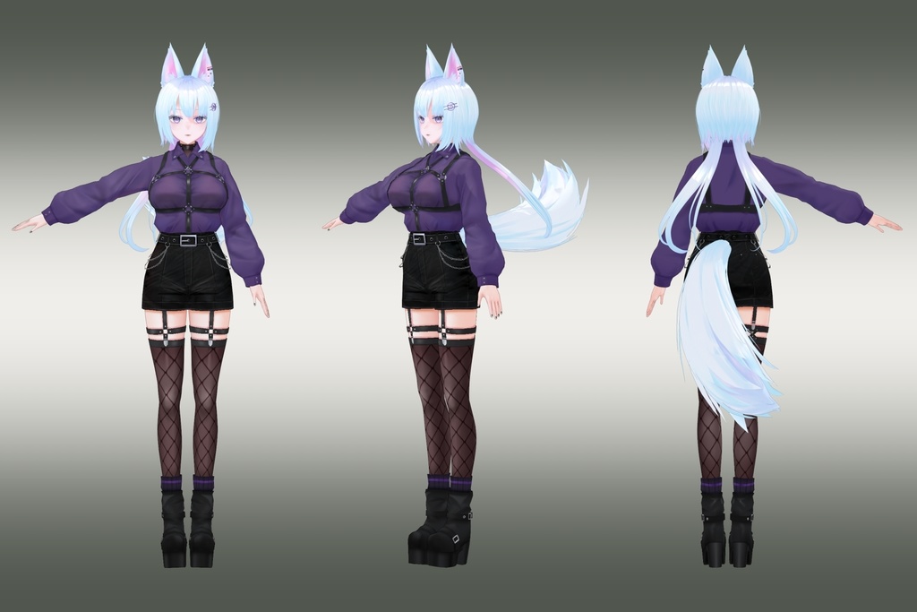 <<adopt me>> fox girl 【キャラ販売/著作権譲渡】狐娘モデル 3D model adoptable