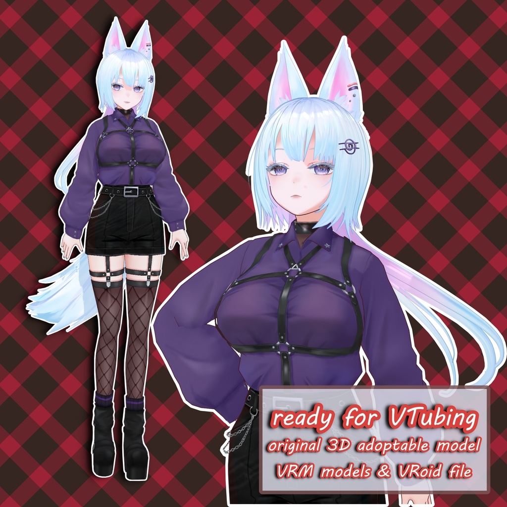 <<preview>><<adopt me>> fox girl 【キャラ販売/著作権譲渡】狐娘モデル 3D model adoptable